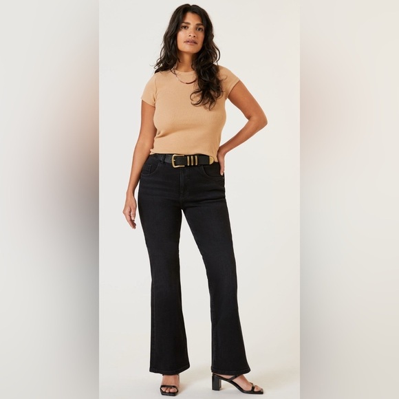 PILCRO Demilune Bootcut Flare Jeans High Rise Black US 32 Excellent - Picture 1 of 11